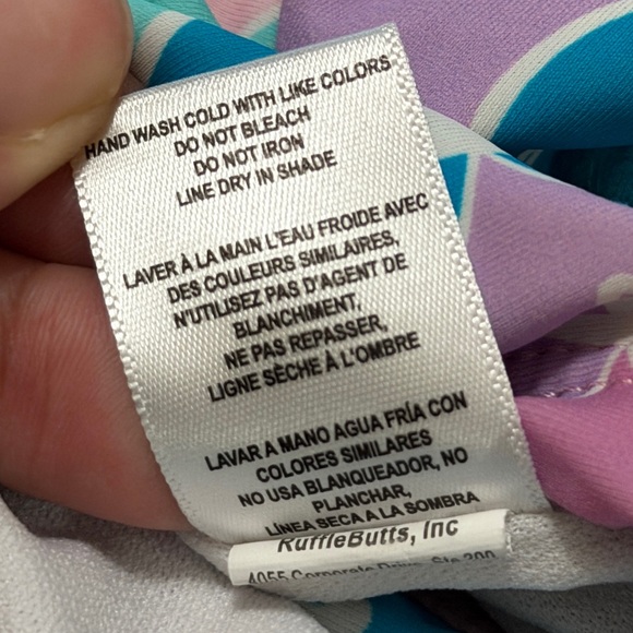 Ruffle Butts 6 Pink and Blue Bikini Set - Picture 6 of 9